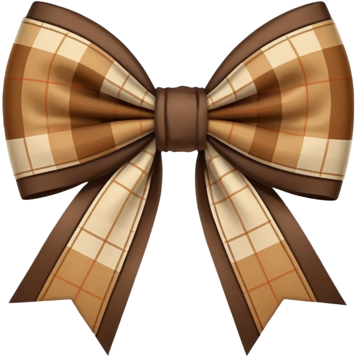 beige and brown plaid bow emoji