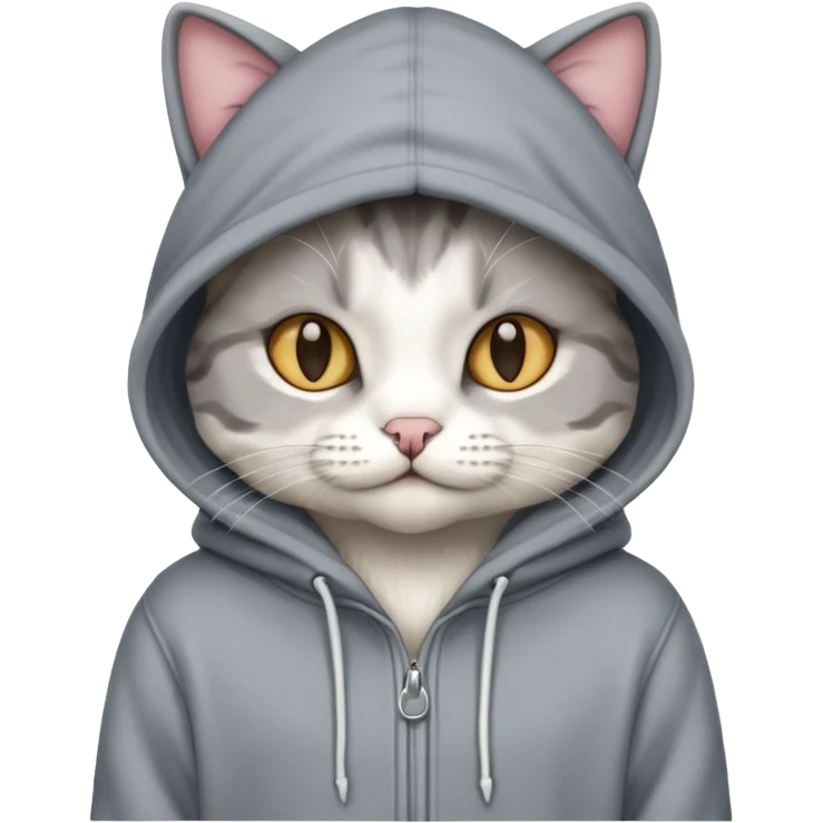 Cat wearing hoodie emoji