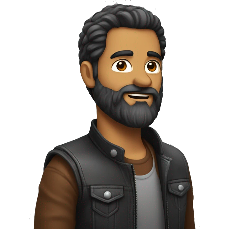 HOMEM DE MOTO BARBA emoji