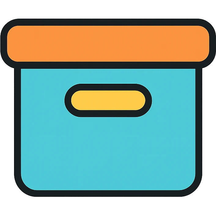 storage icon, with a box or drawer, modern icon style emoji