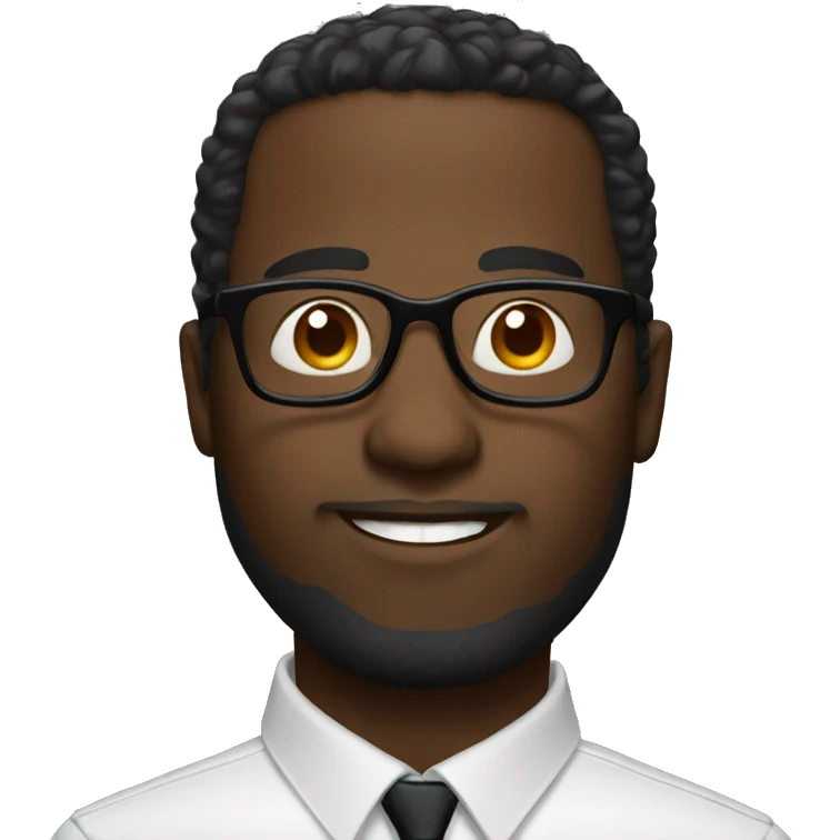 Black bold man with glasses emoji