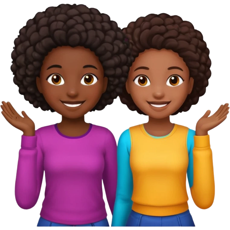 Black girls playing emoji