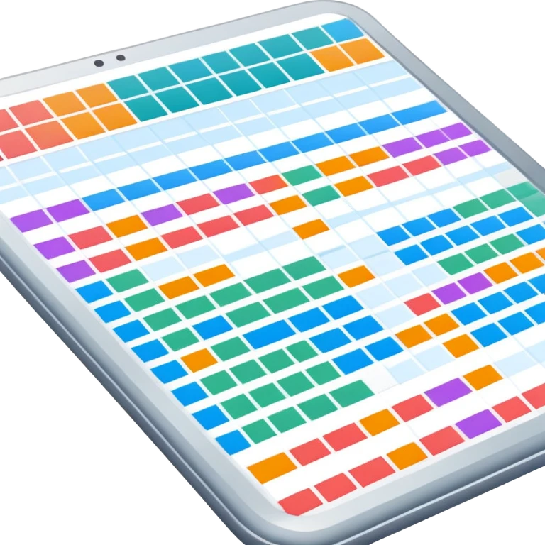 colorful spreadsheet with data cells emoji