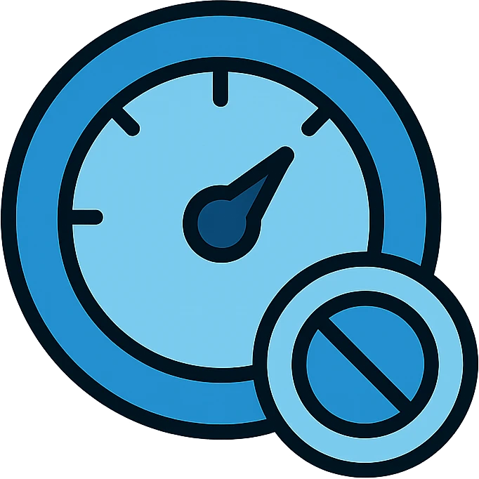 Zero Throttling icon, modern, shades of blue emoji