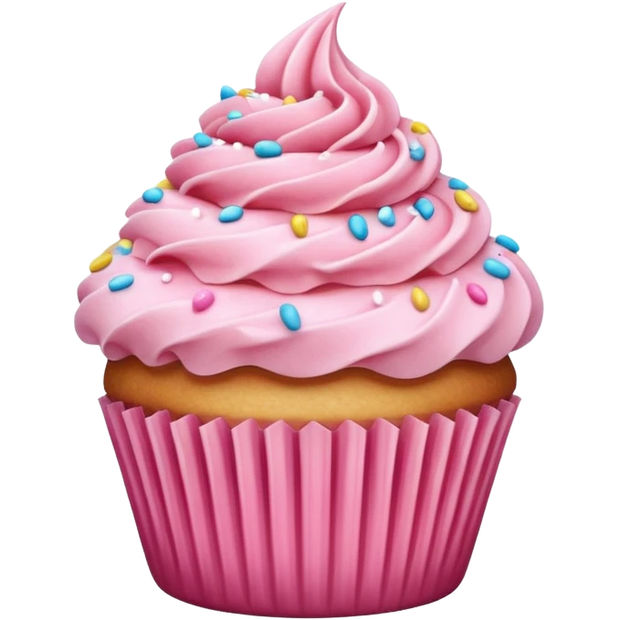 Cupcake with pink icing emoji