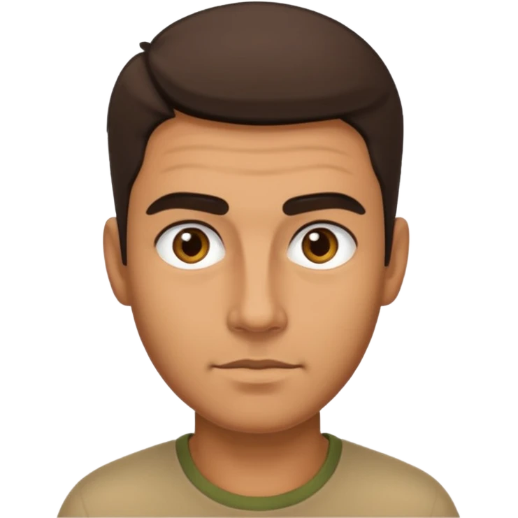 tan man with thick eyebrows and sparse hair emoji