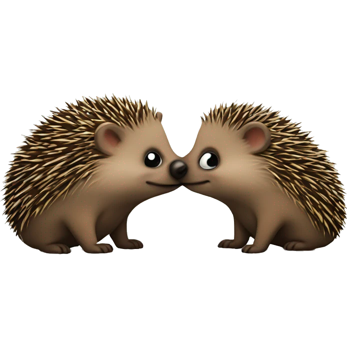 kissing hedgehogs emoji