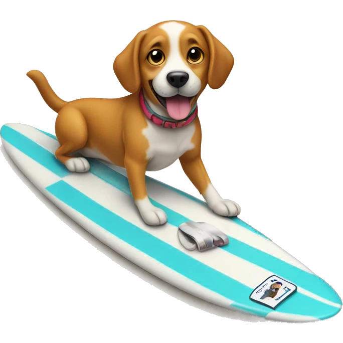 Dog on a surfboard emoji