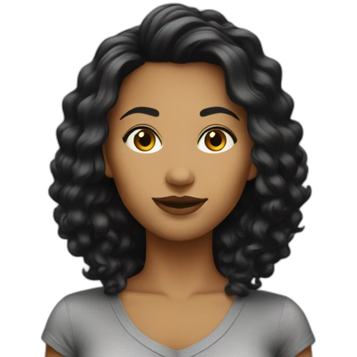 femme cheveux noir court emoji