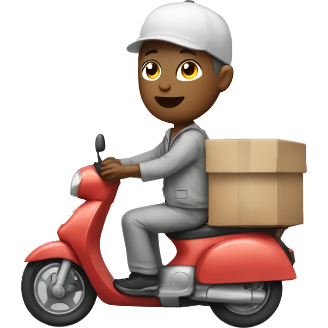 delivery with mochi head emoji