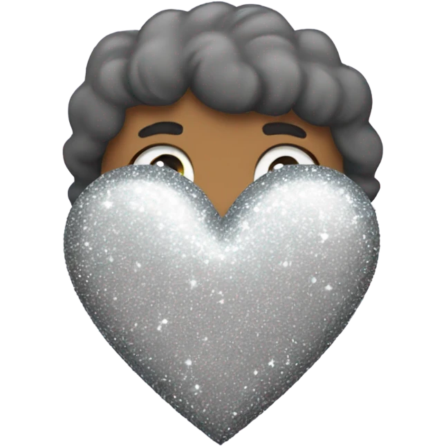 Silver glittery heart emoji