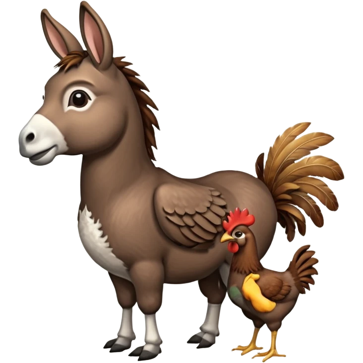 Donkey with a chicken on it emoji