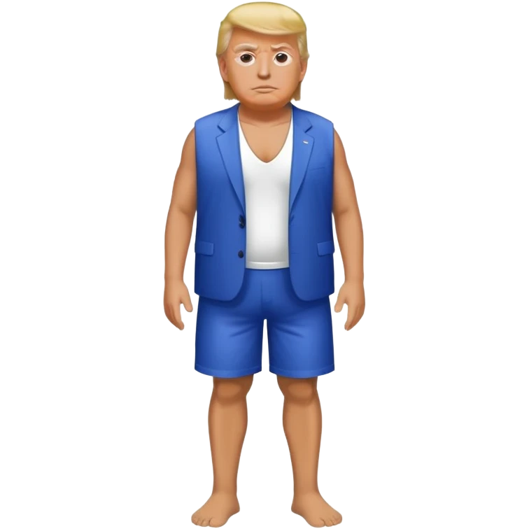 full body Trump standing in beach outfit emoji