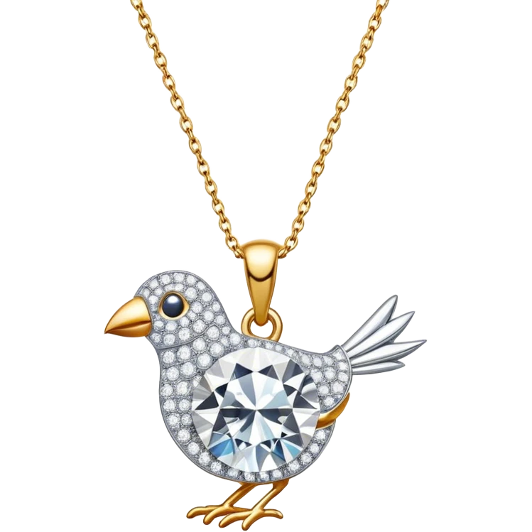 Diamond bird necklace emoji