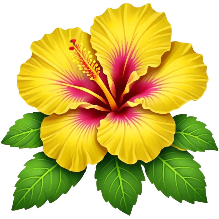 Bright yellow hibiscus emoji