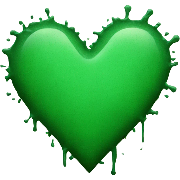 Green grunge heart emoji