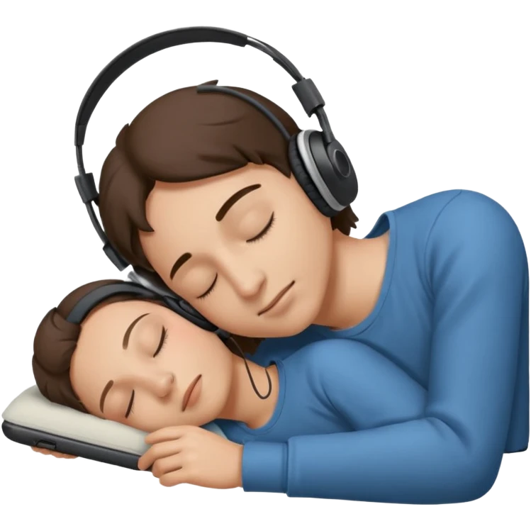 sleep and listening 🎧 emoji