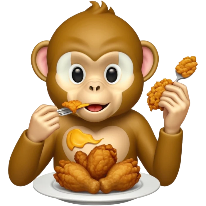 monkey eating chicken emoji