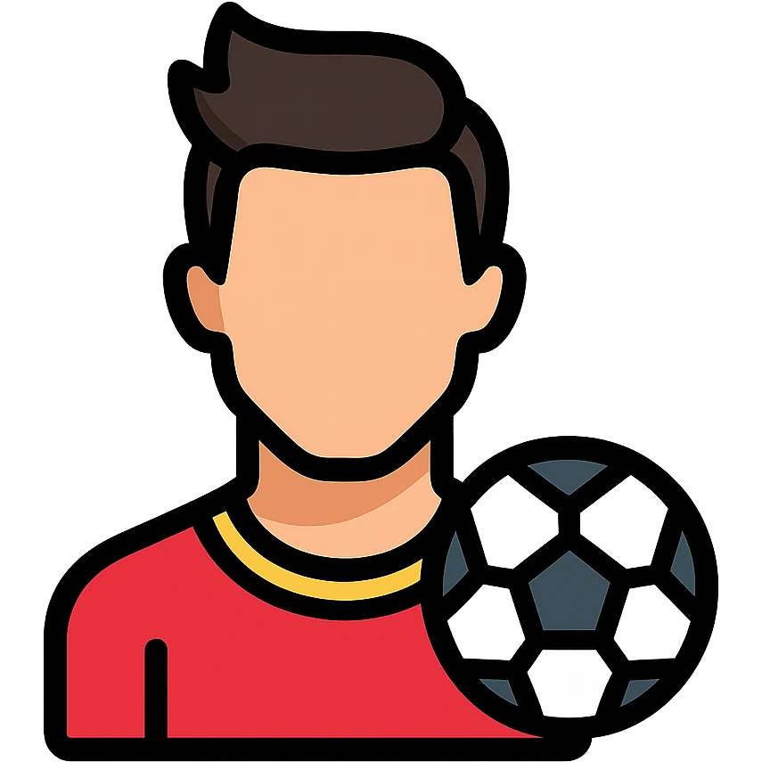 simple, recognizable icon of Ronaldo focusing on his hairstyle and football elements, clean modern icon style emoji
