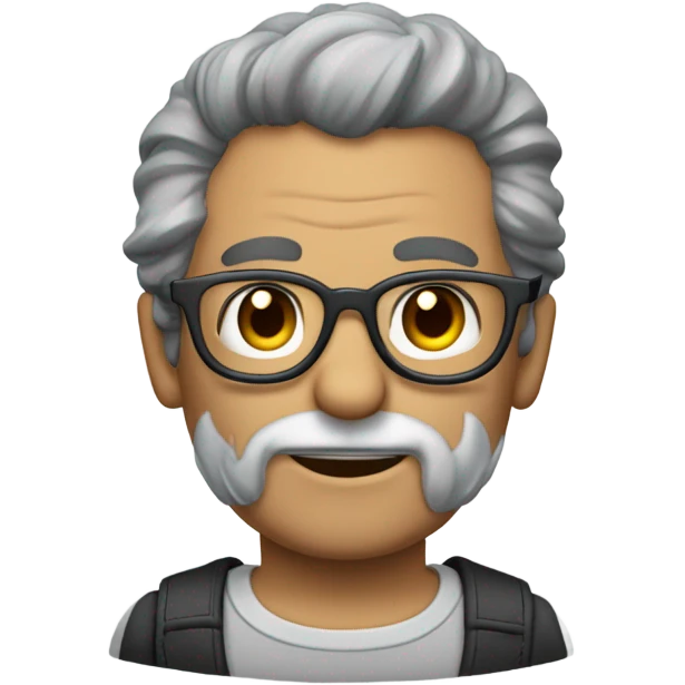 Homme calvitie cheveux gris lunettes emoji