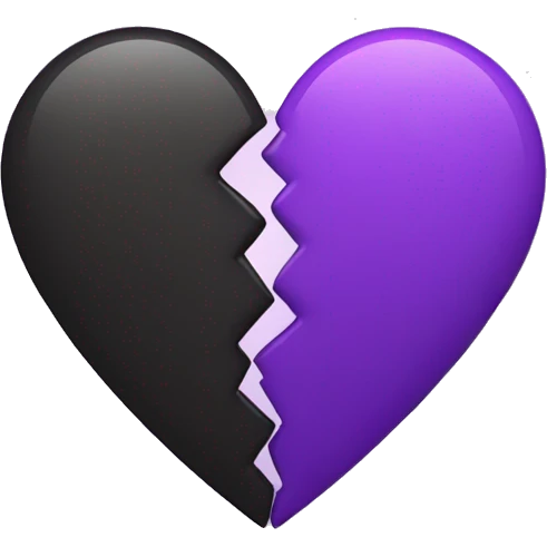 Half black and half purple split heart emoji