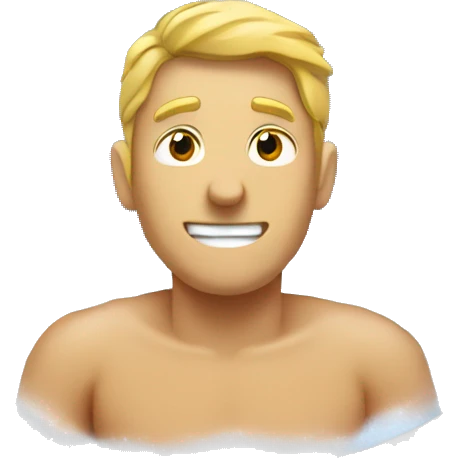 cold plunge with white man in tub with ice emoji