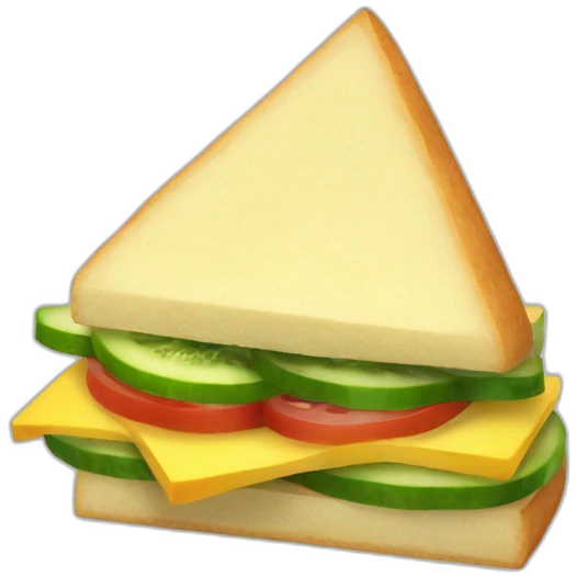 mini sandwich de atún en triangulo, arriba son laminas de pepino emoji