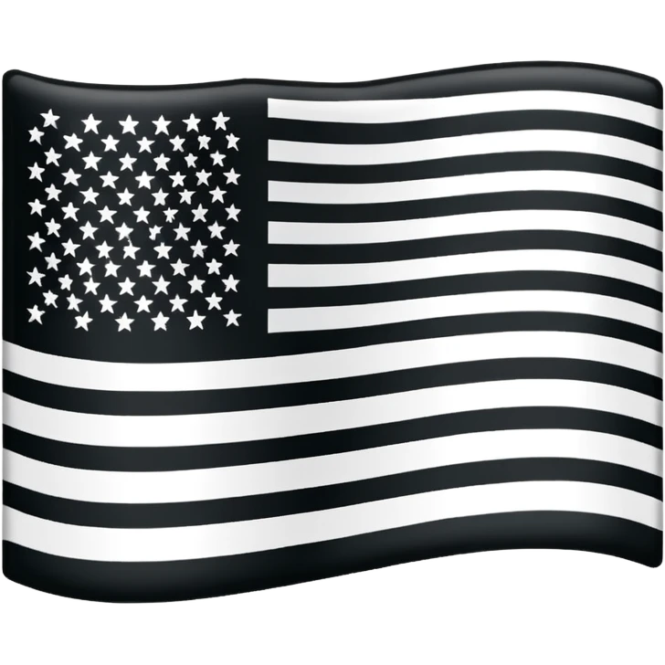 Two colored flag, white on top and black on bottom. Right in the middle. emoji