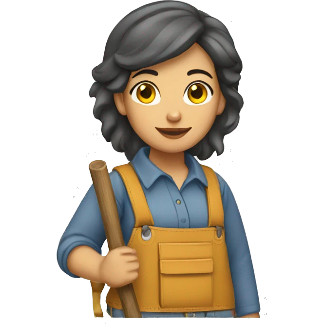 mujer joven carpintera emoji