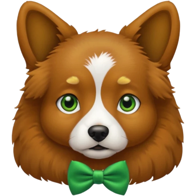 dog with a green bow tie emoji