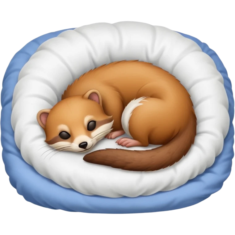 Belette endormie dans un lit emoji