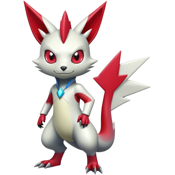 Cute Cool Edgy Shiny Futuristic Ethereal Legendary Digimon-Sneasel-Zangoose-hybrid full body emoji