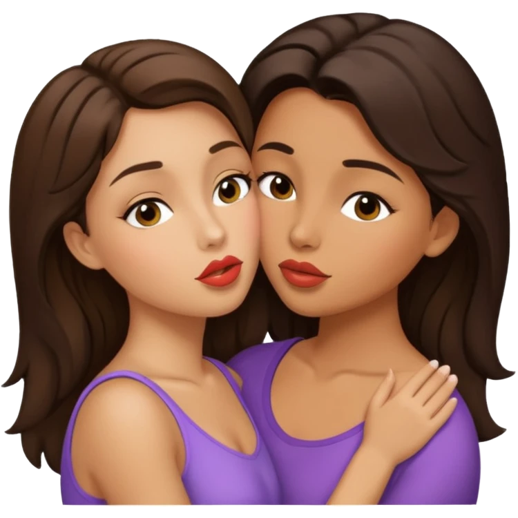 Me and my babe making out brunette emoji