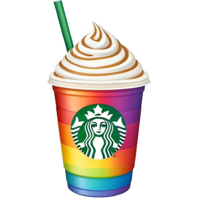 Rainbow starbucks drink emoji
