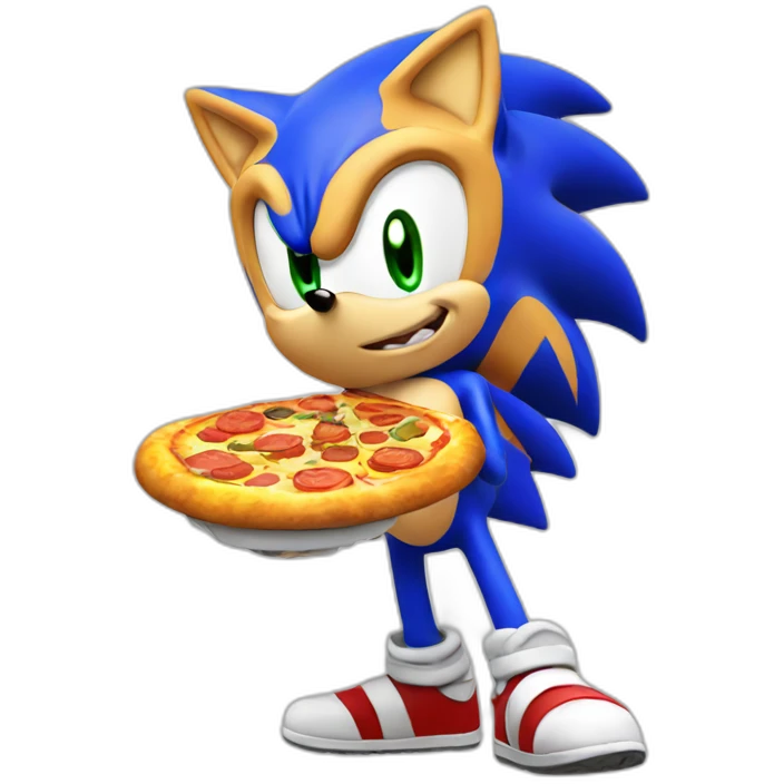 sonic eating pizza emoji