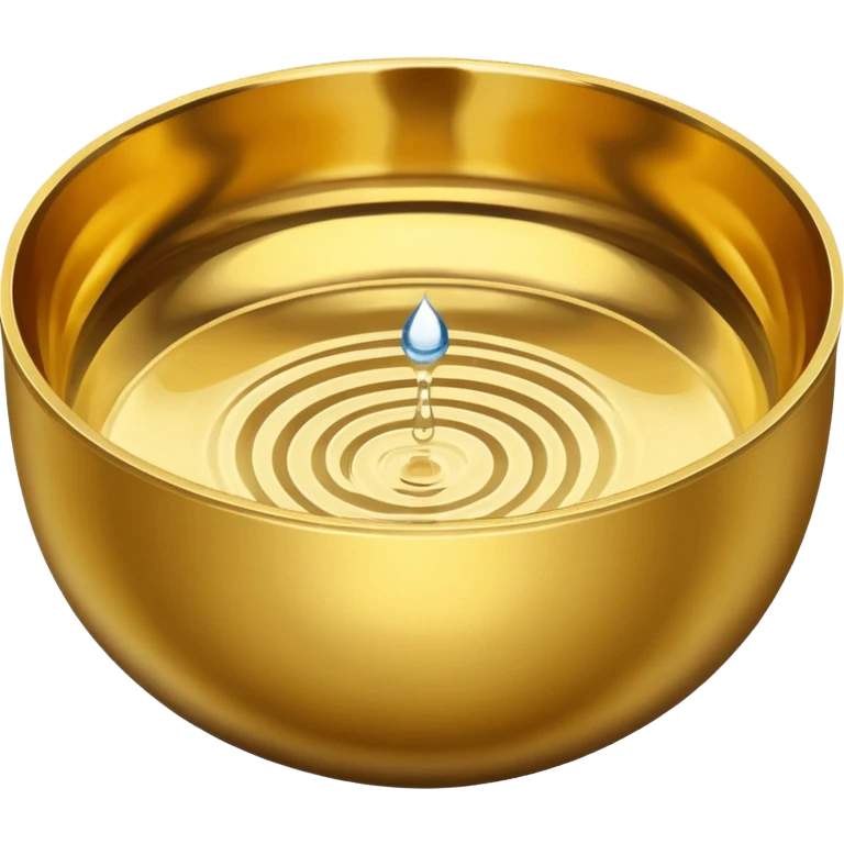 shiny gold bowl top view with water inside emoji