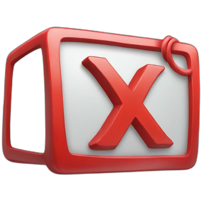 3d x letter red Color emoji