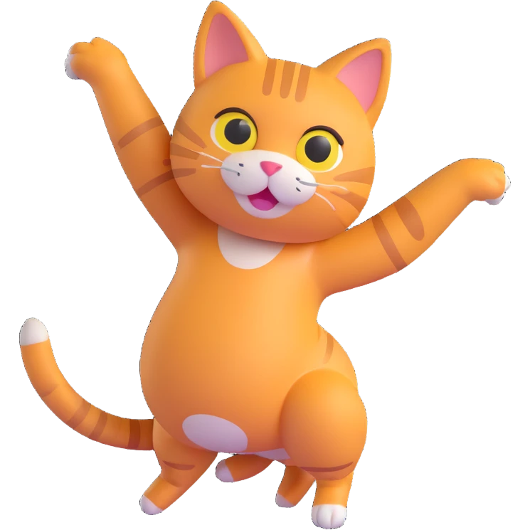 cat twerking, playful expression emoji