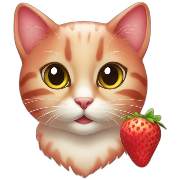 Cat strawberry emoji