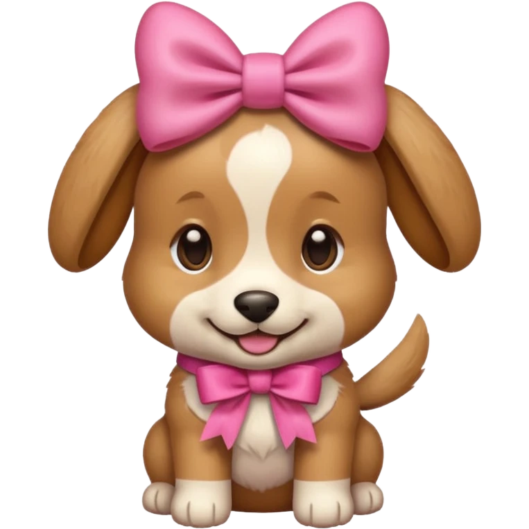 This puppy 🐶 with a pink bow, please in apple ios emoji style emoji