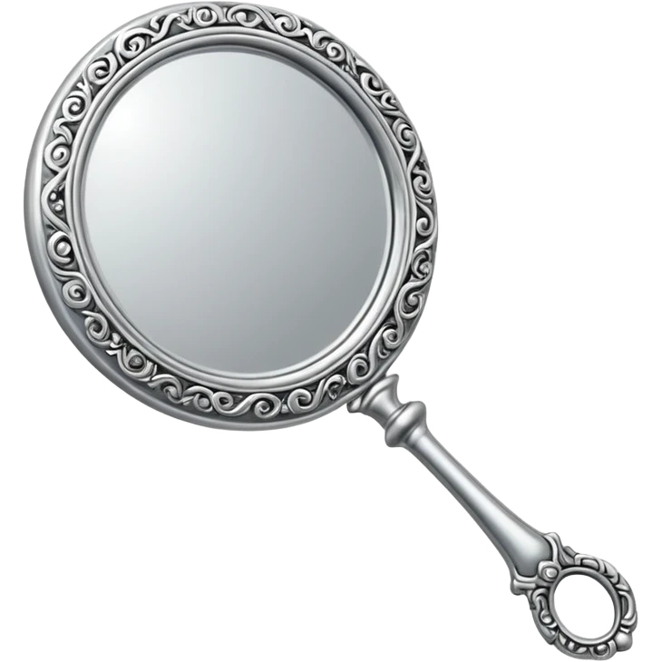 silver color hand mirror emoji