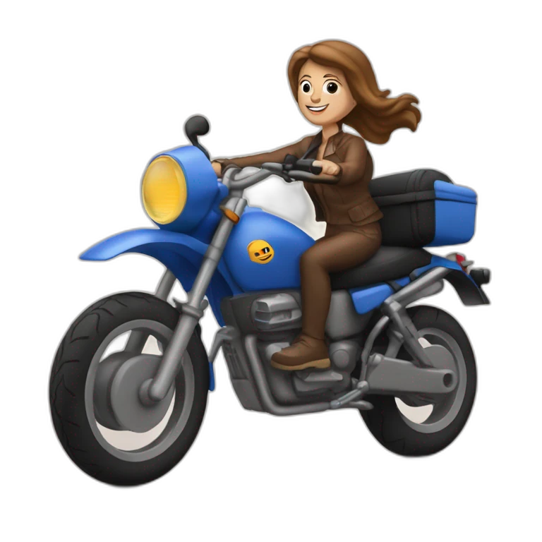 Une mamie sur une moto emoji