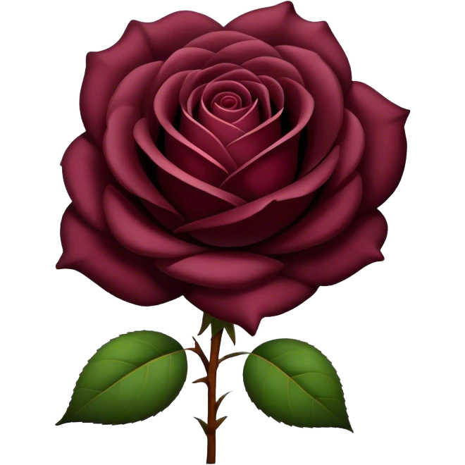 dark burgundy rose realistic emoji
