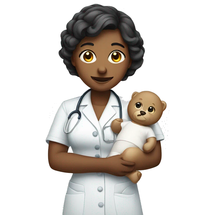Nurse holding bany emoji