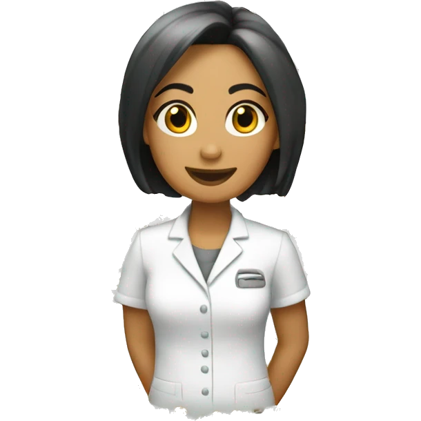 nutricionista chica pelo moreno corte bob emoji