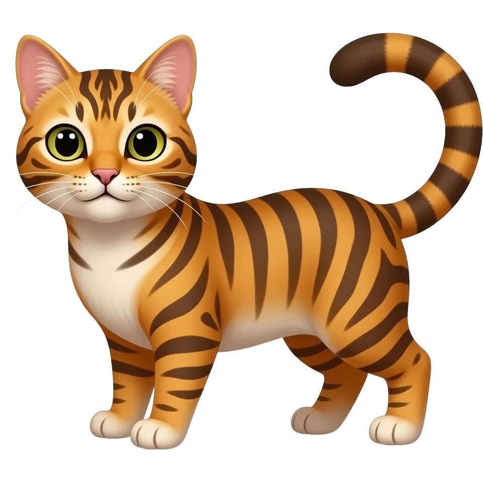 Tribal-Patterned vernid fantasy creature LiLaiRa Kamirah Falvie whiskers paws full body gradient stripes tufted tail feline emoji