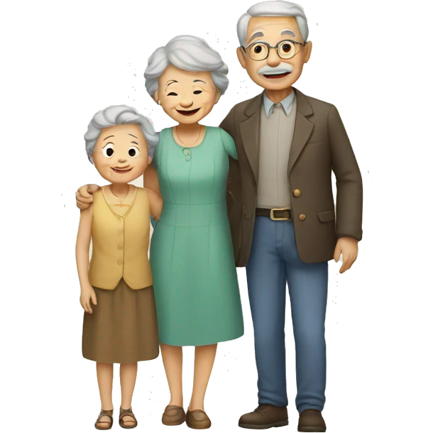 old couple and a child emoji
