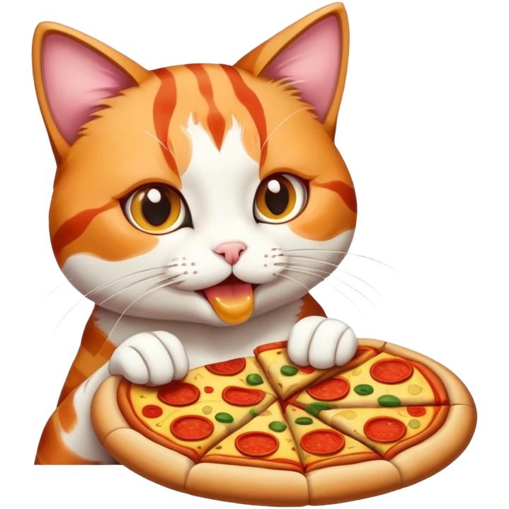 cat eating pizza emoji