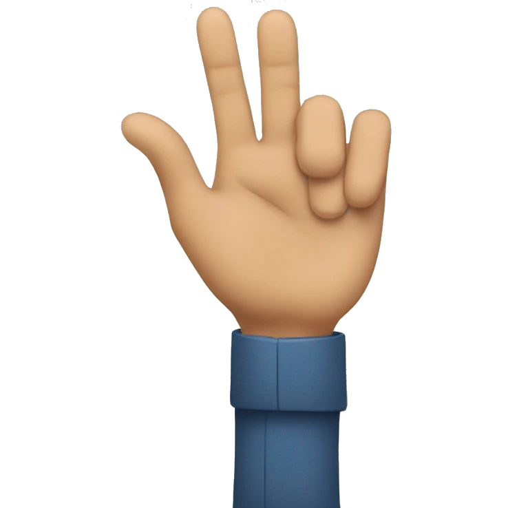A man who is showing his fingers towards the top emoji
