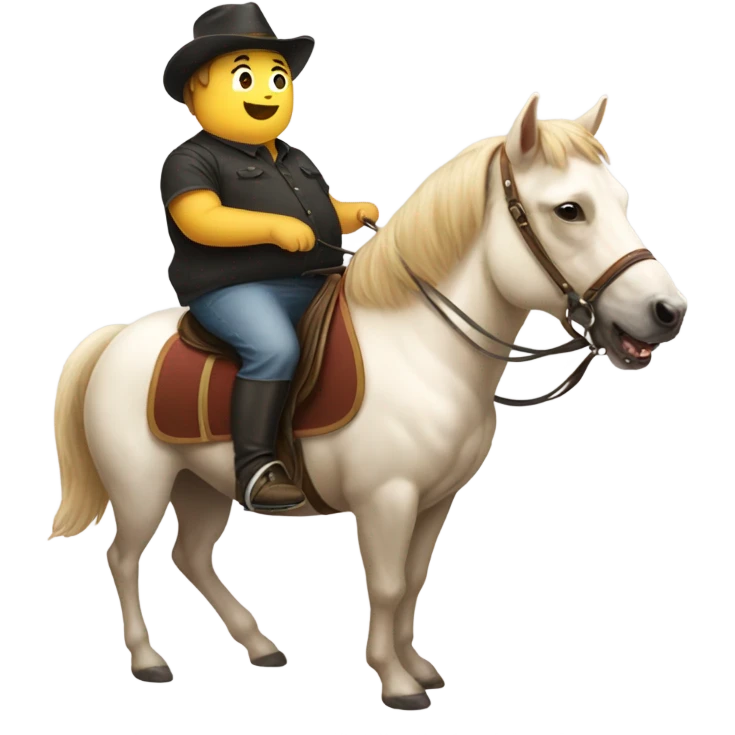 I really really fat dog riding a horse emoji